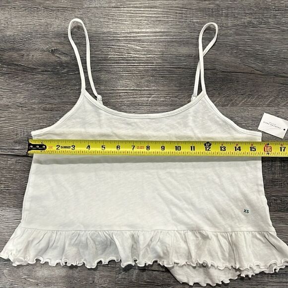 American Eagle NWT white crop tank with lettuce hem XS - Picture 7 of 8